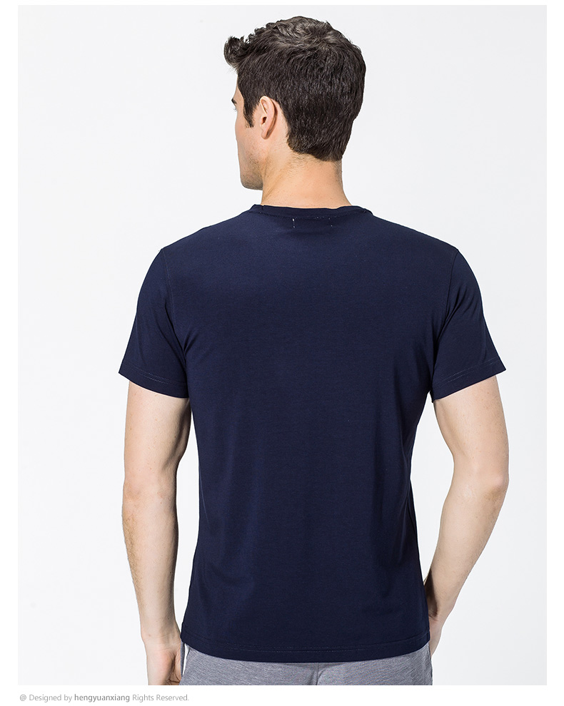 V領短袖t恤男 中青年男士純色打底衫2019夏季新款半袖體恤(圖10)
