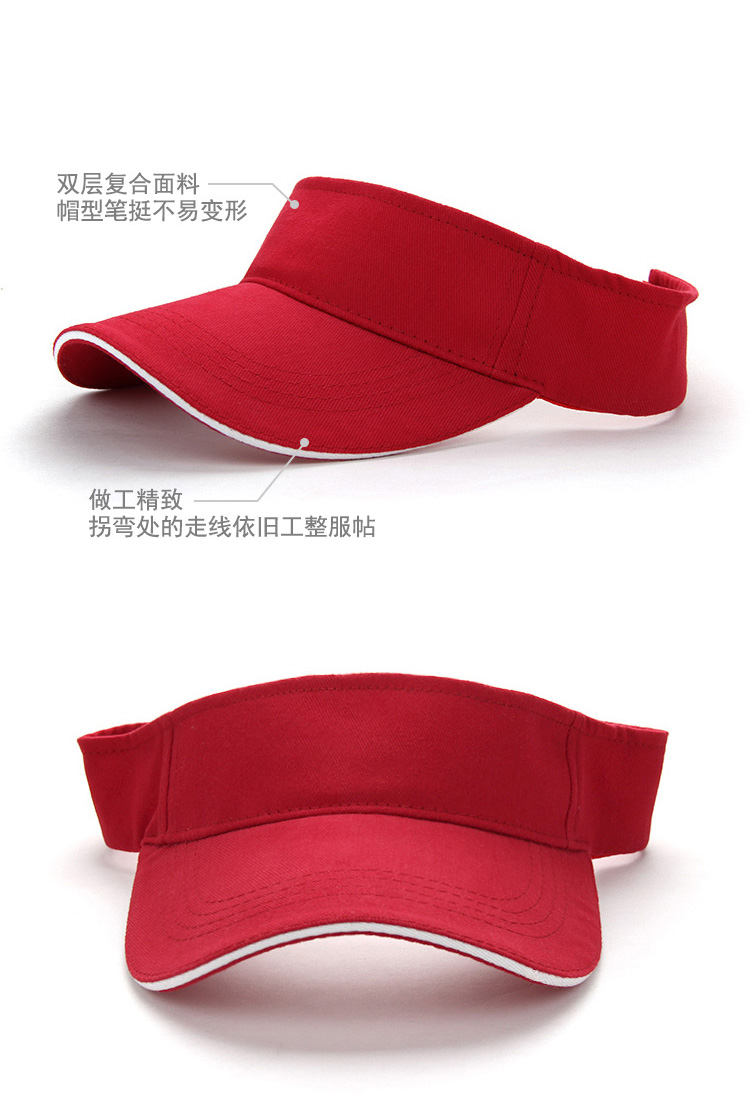 空頂帽男女運動網球帽加長無頂遮陽帽工作廣告帽定制刺繡印字logo(圖5)