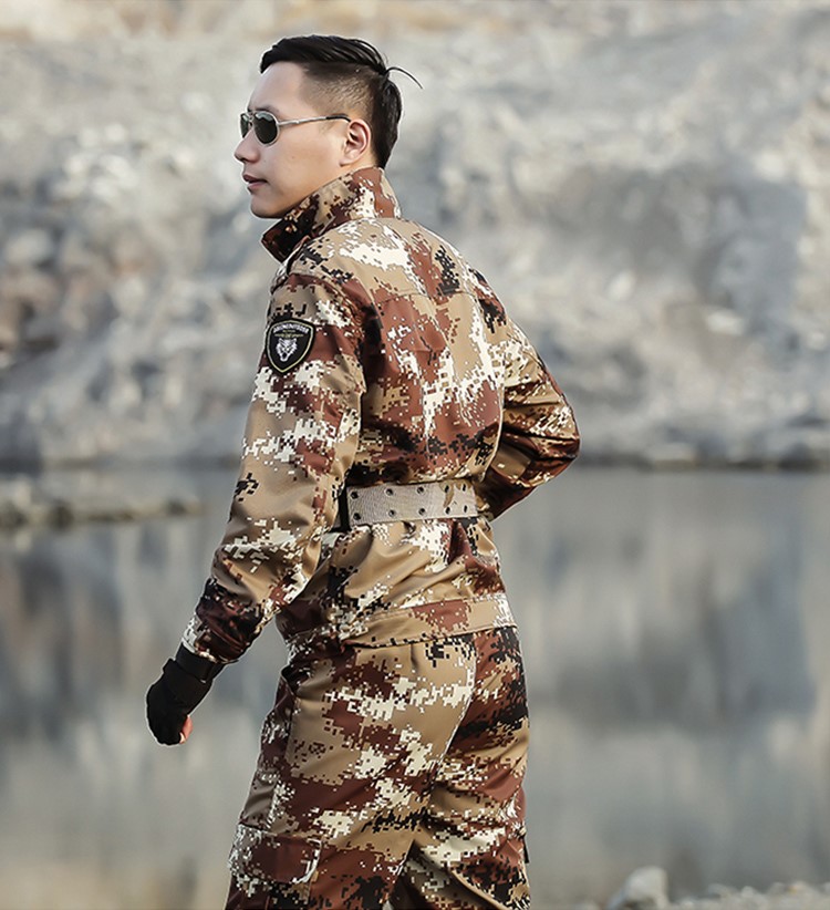 秋冬季荒漠迷彩服套裝男女軍裝特種兵作訓服軍訓服cs野戰服工作服(圖16)