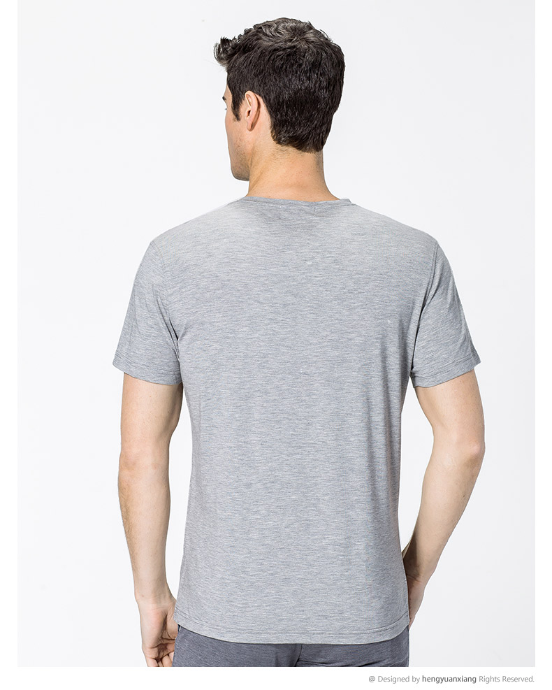 V領短袖t恤男 中青年男士純色打底衫2019夏季新款半袖體恤(圖28)