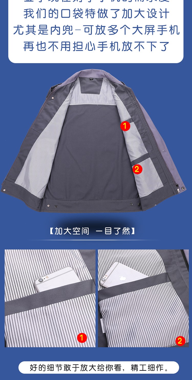 純棉雙層工作服套裝男女加厚耐磨長袖防阻燃勞保服機修電焊工作服(圖6)