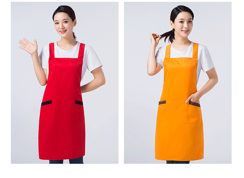 圍裙定制logo印字時尚女訂做家用超市奶茶店餐飲廚房工作服圍腰男(圖12)