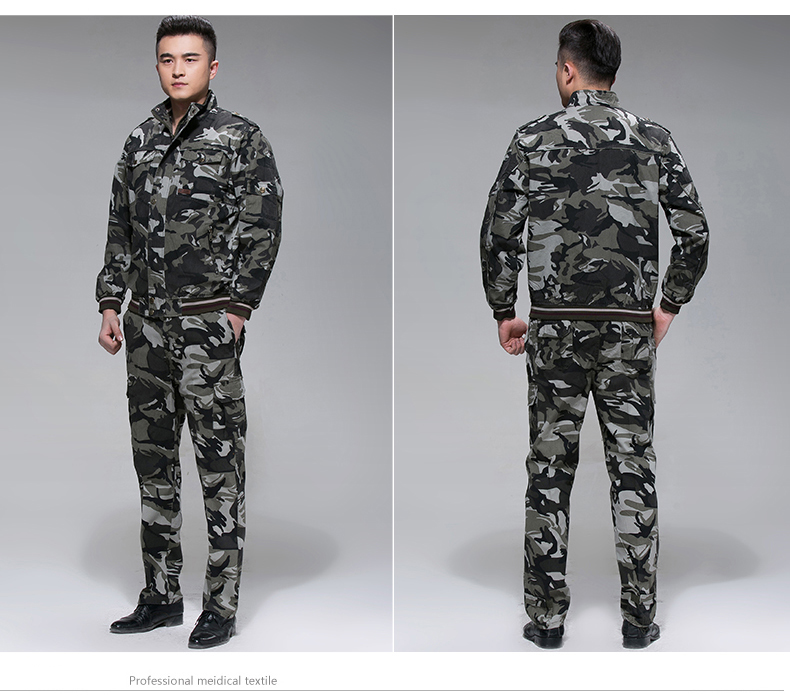 美軍旅風迷彩工作服套裝 男戶外保安服勞保服套裝 夾克款工裝(圖15)