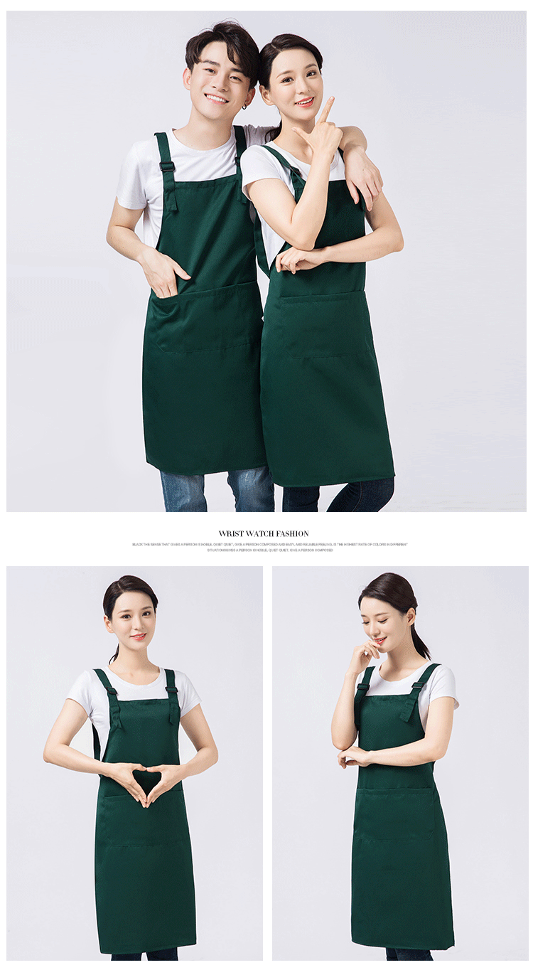 圍裙定制logo印字時尚女訂做家用超市奶茶店餐飲廚房工作服圍腰男(圖18)