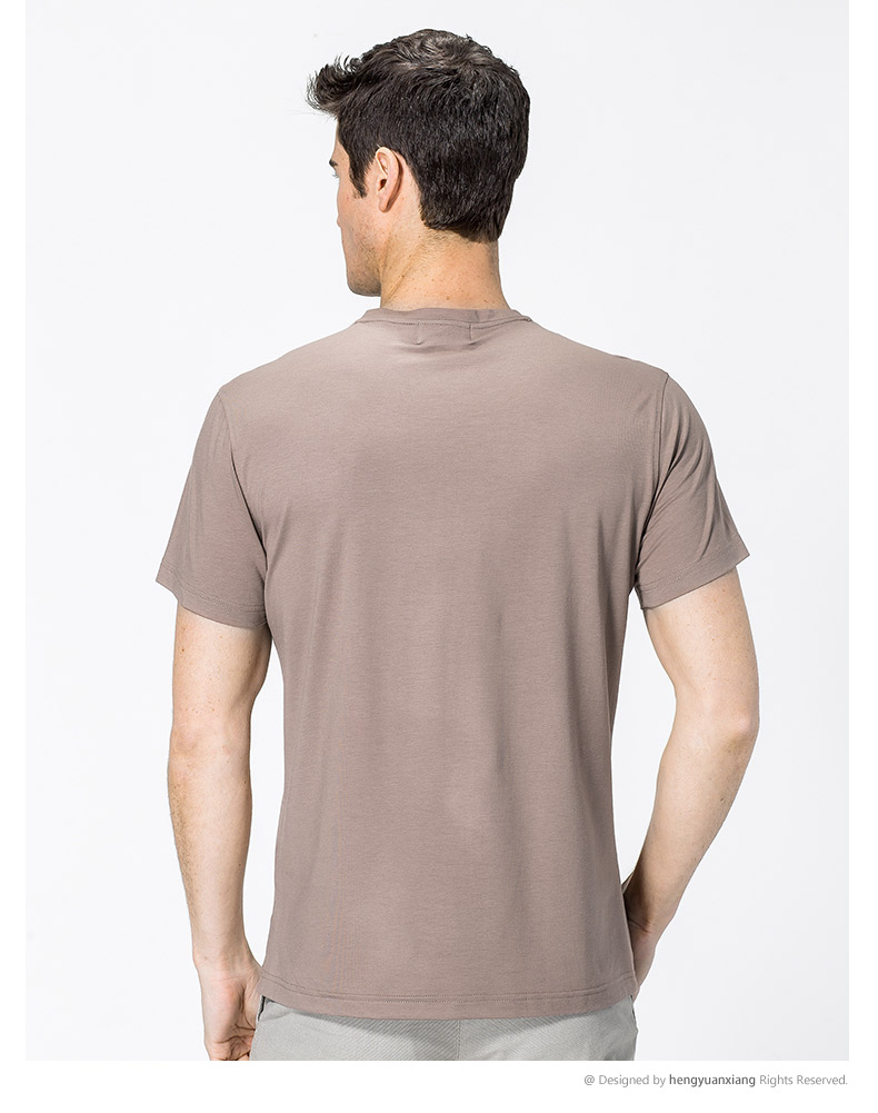 V領短袖t恤男 中青年男士純色打底衫2019夏季新款半袖體恤(圖31)