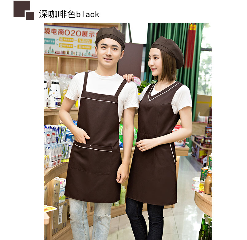 奶茶店美容養生超市餐廳圍裙定制logo印字服務員工作服背心帶韓版(圖22)