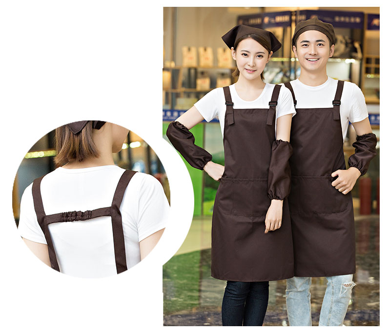 奶茶店美容養生超市餐廳圍裙定制logo印字服務員工作服背心帶韓版(圖24)