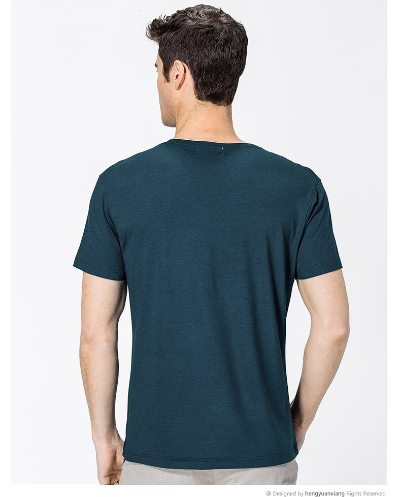 V領短袖t恤男 中青年男士純色打底衫2019夏季新款半袖體恤(圖19)