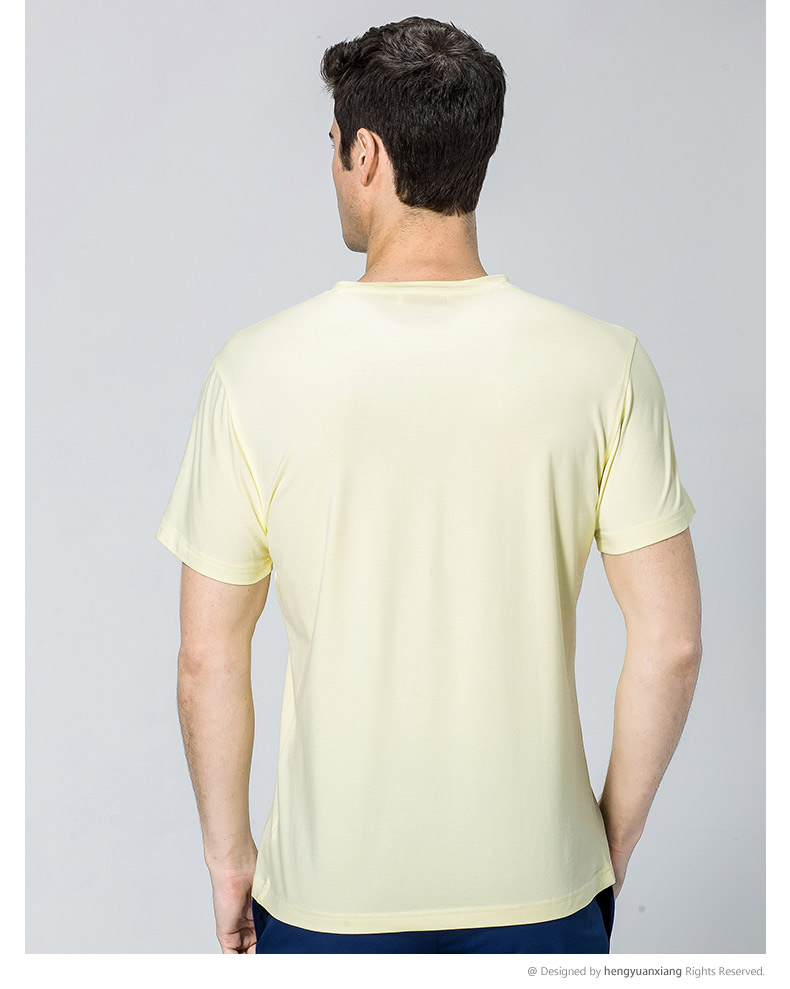 V領短袖t恤男 中青年男士純色打底衫2019夏季新款半袖體恤(圖25)