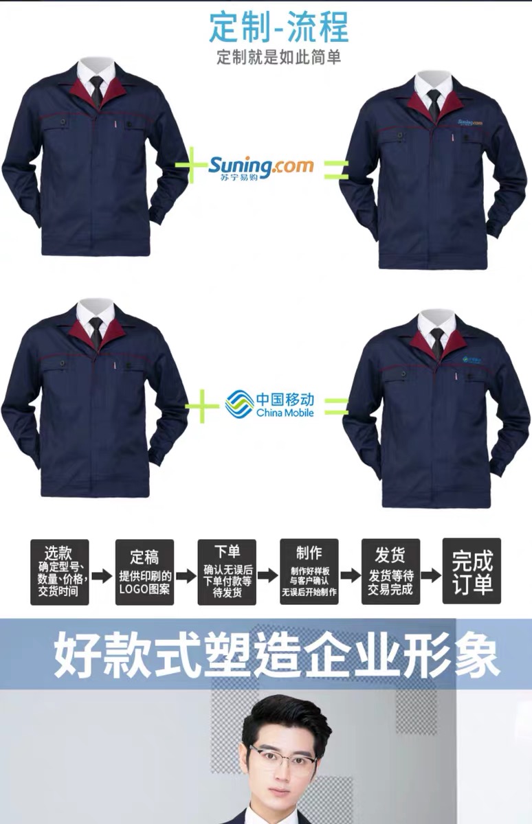 工作服定制男士耐磨套裝長袖夏季工服廠服勞保服上衣(圖2)