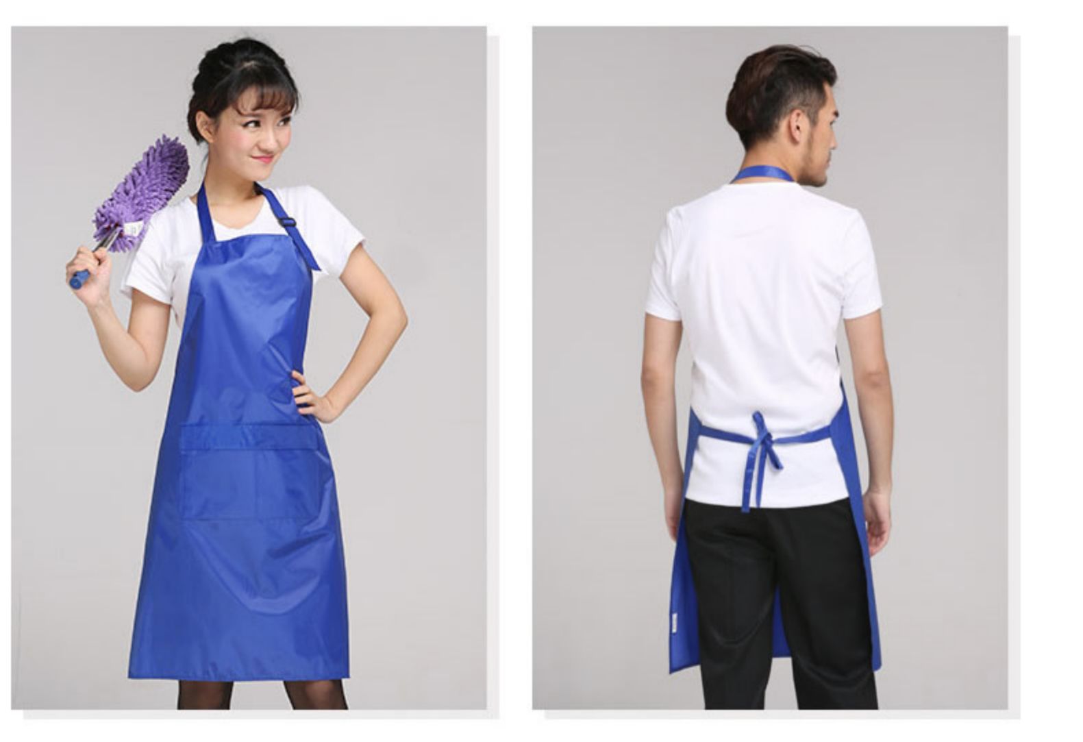 圍裙 防水PVC廚房簡約工作服韓版時尚防水廚師圍裙男女定制(圖9)