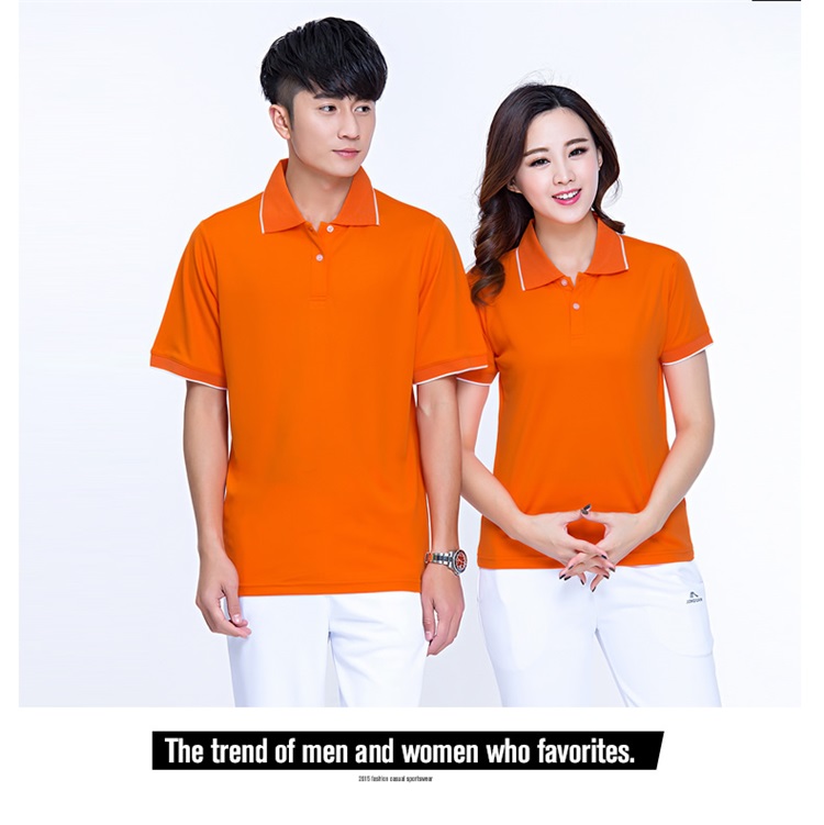 夏季情侶運動短袖t恤男女速干透氣POLO衫團體定制logo工作服上衣(圖14)