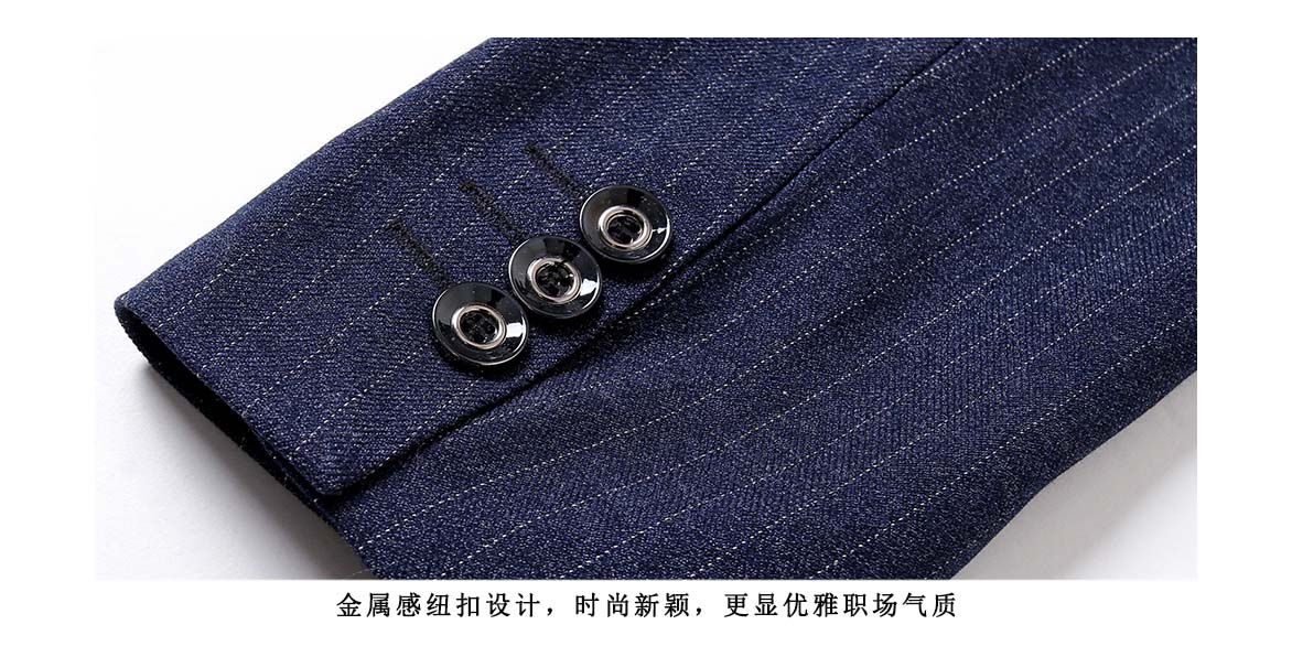 男女西裝套裝2222#條紋藍底（仿毛料）(圖8)