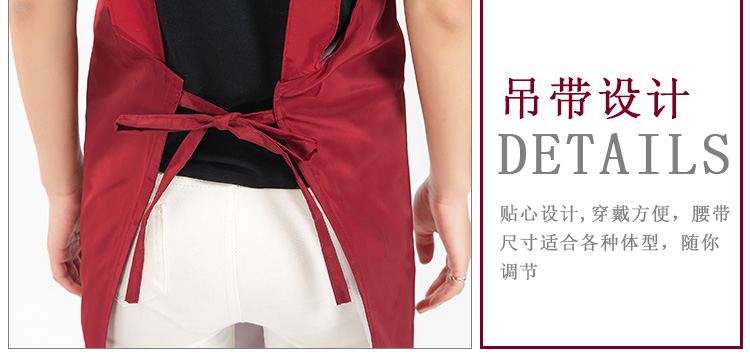圍裙防水防油韓版時尚日式可愛粉成人女無袖罩衣定制logo印字(圖24)