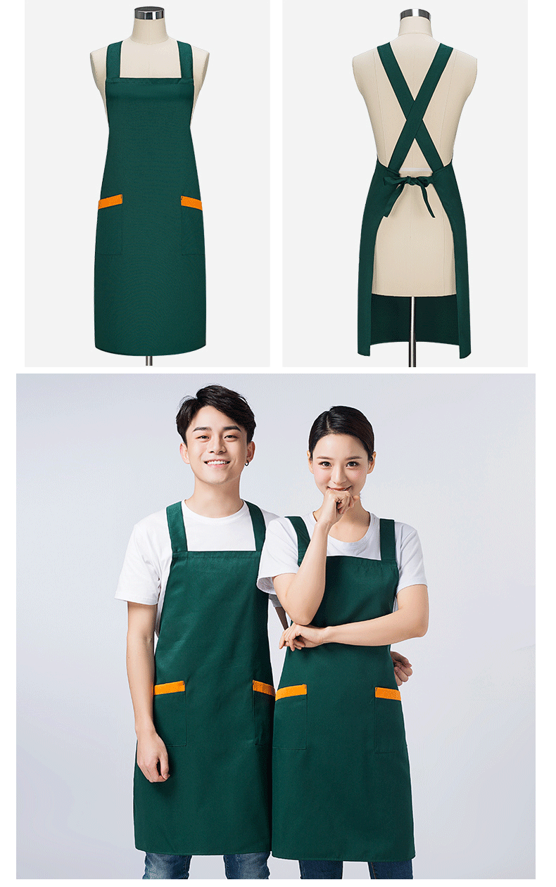 圍裙定制logo印字時尚女訂做家用超市奶茶店餐飲廚房工作服圍腰男(圖10)