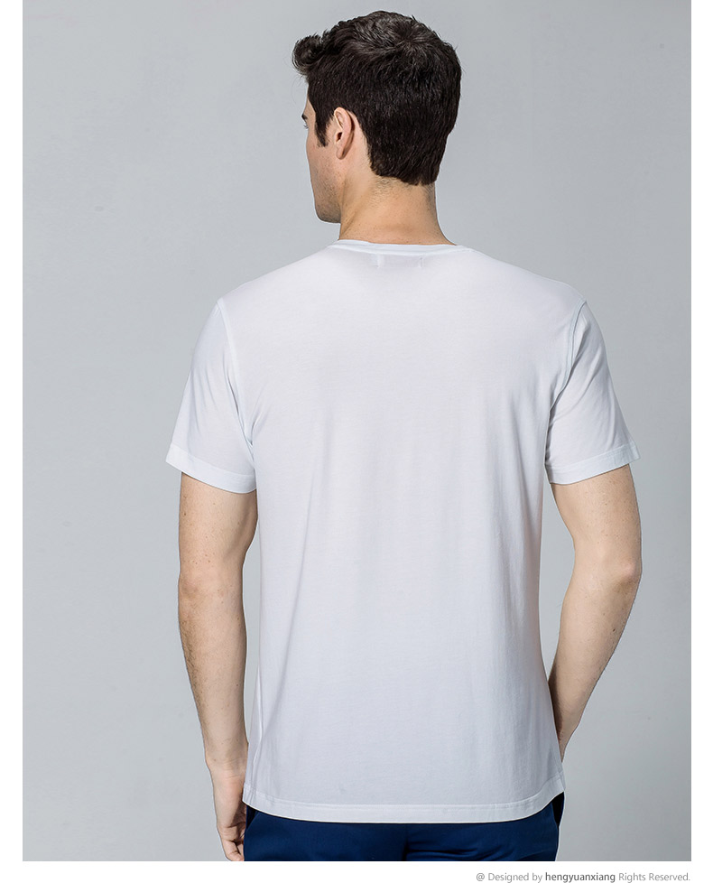 V領短袖t恤男 中青年男士純色打底衫2019夏季新款半袖體恤(圖22)