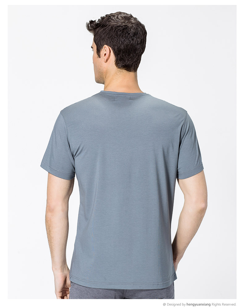 V領短袖t恤男 中青年男士純色打底衫2019夏季新款半袖體恤(圖34)