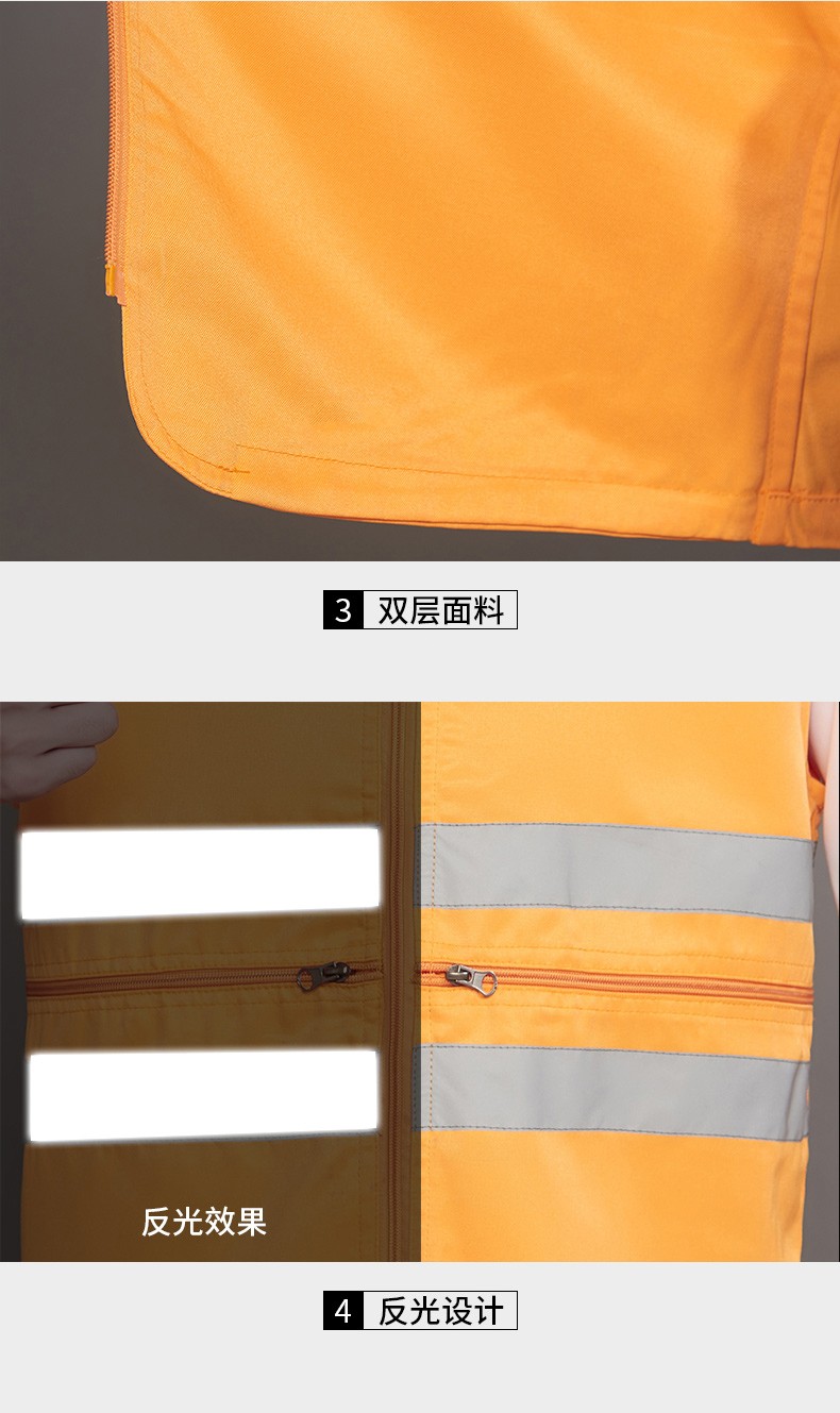 工作服馬甲定制印LOGO建筑工程施工反光條安全背心外賣送餐員制服(圖11)