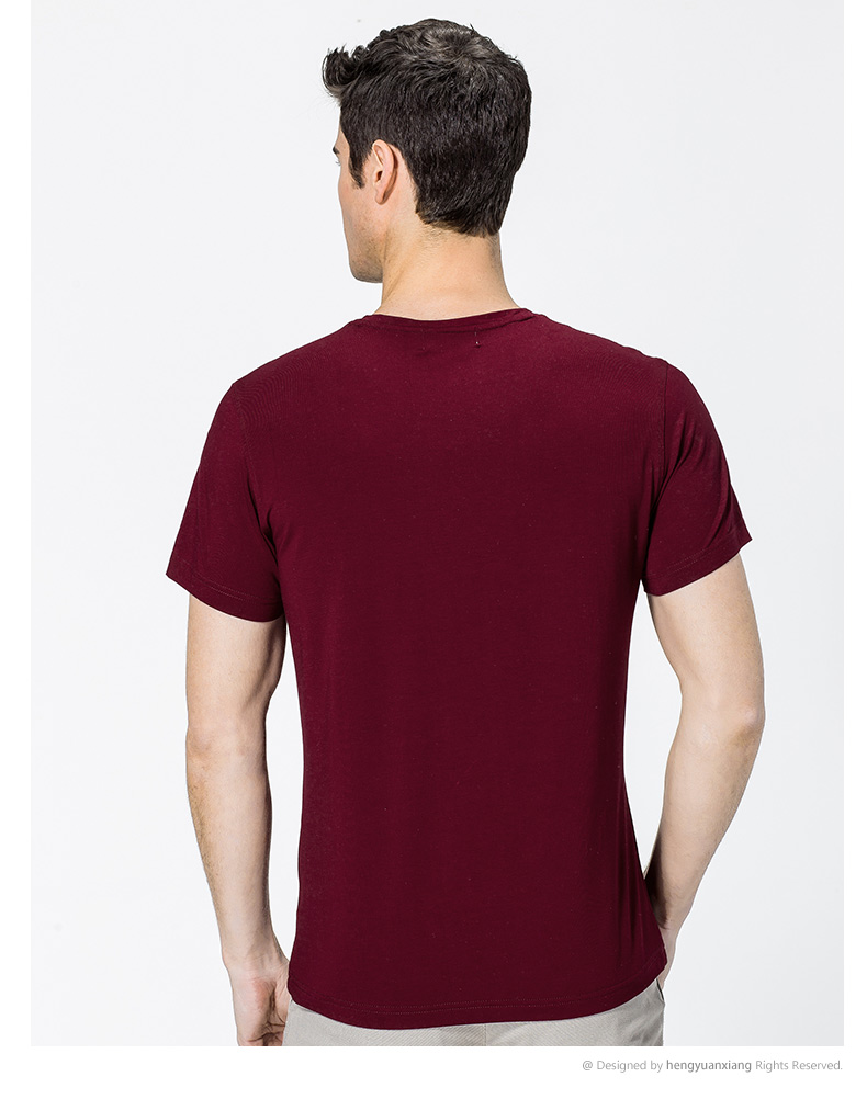 V領短袖t恤男 中青年男士純色打底衫2019夏季新款半袖體恤(圖16)