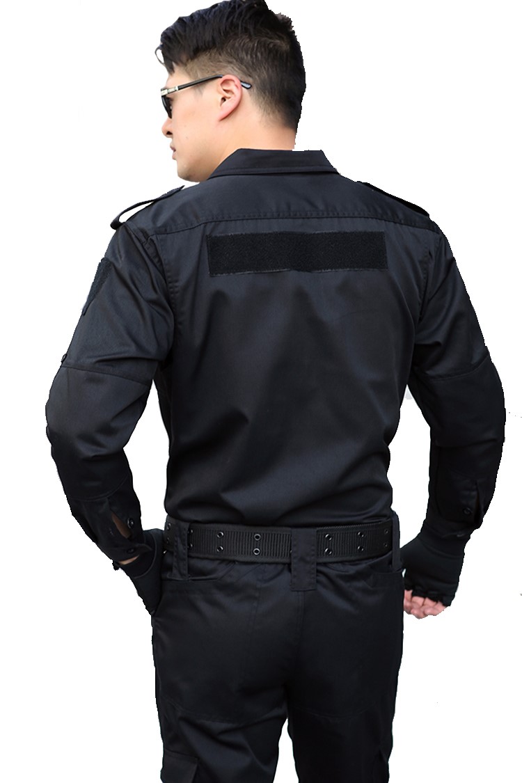 保安工作服套裝男長袖春秋冬作訓服黑色物業保安制服訓練服保安服(圖11)