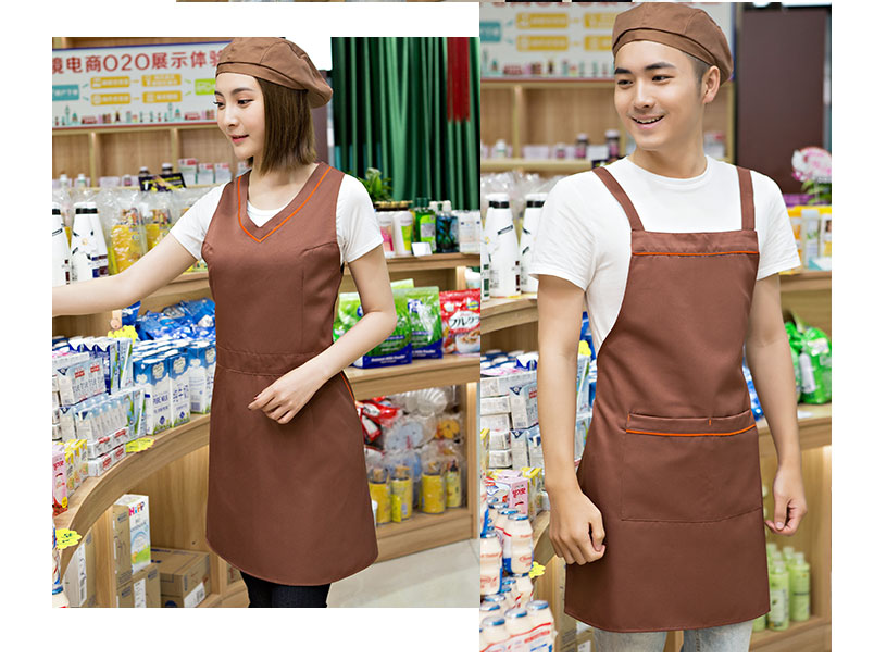 奶茶店美容養生超市餐廳圍裙定制logo印字服務員工作服背心帶韓版(圖21)