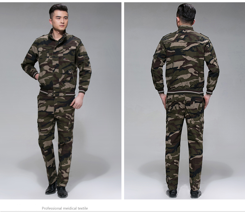 美軍旅風迷彩工作服套裝 男戶外保安服勞保服套裝 夾克款工裝(圖11)