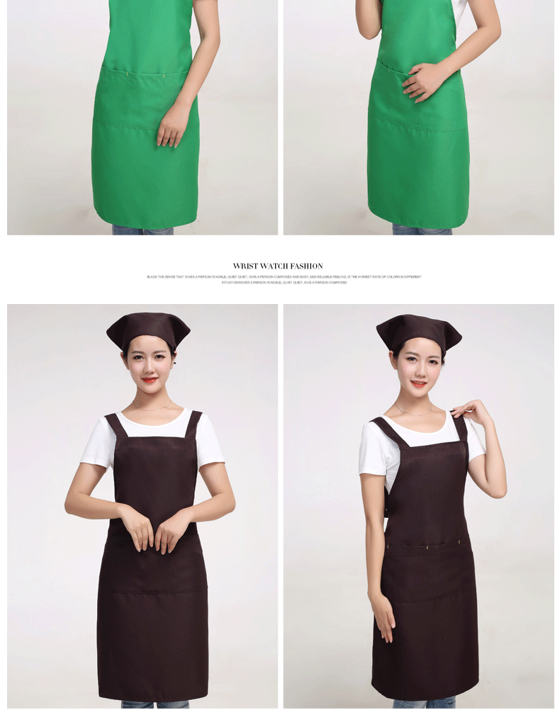 圍裙女時尚工作服帆布漂亮韓版家用廚房美甲店咖啡廳帶兜上班定制(圖18)
